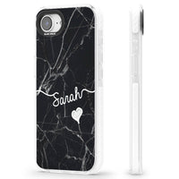 Personalised Black Marble Heart