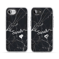 Personalised Black Marble Heart