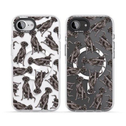 Black Labrador Watercolor Pattern