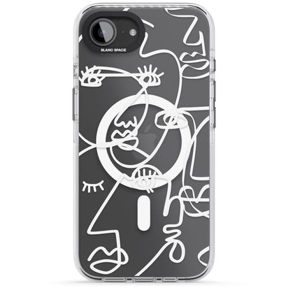 Abstract Line Art White Clear