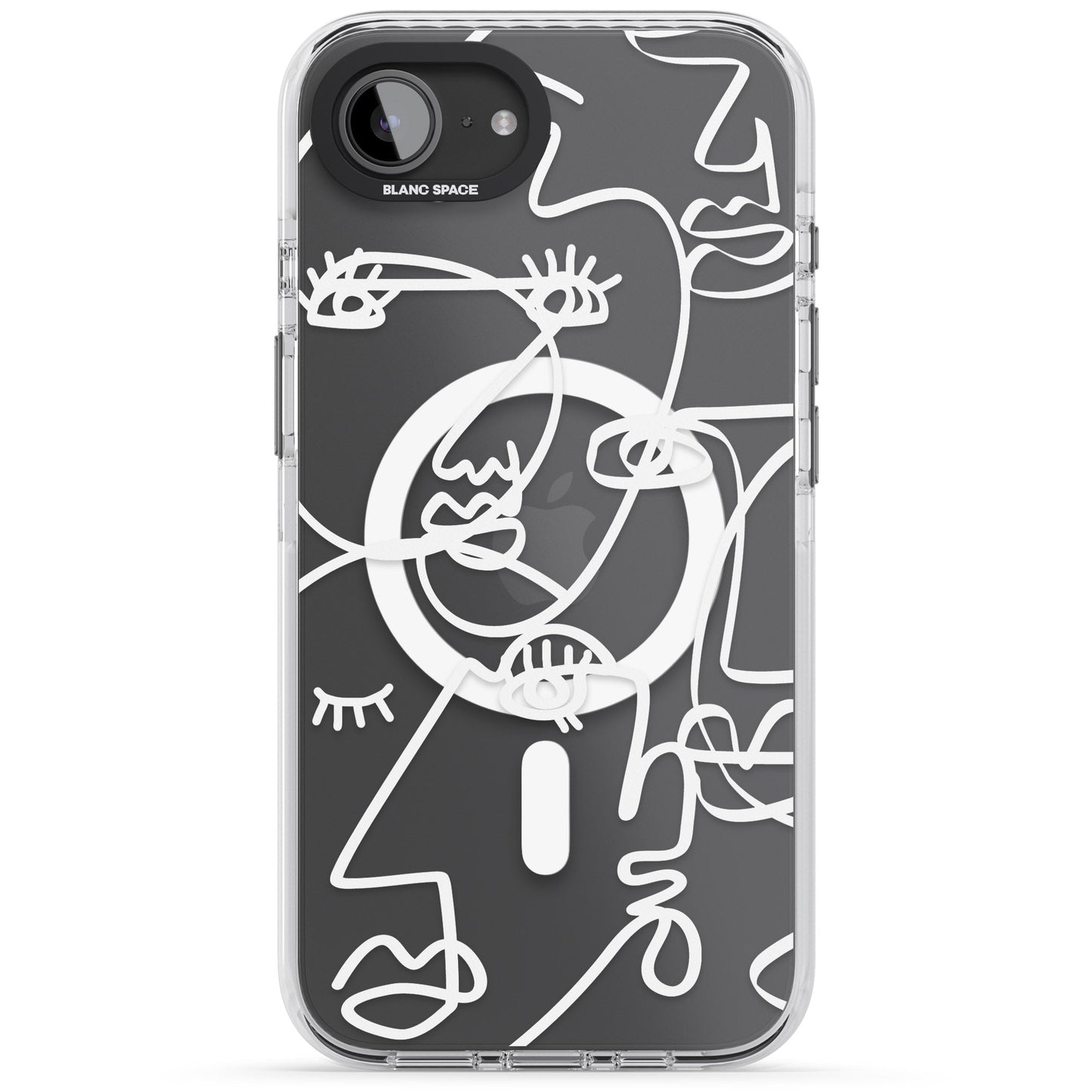 Abstract Line Art White Clear