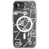 Abstract Line Art White Clear