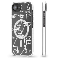 Abstract Line Art White Clear