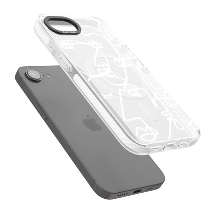 Abstract Line Art White Clear