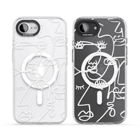 Abstract Line Art White Clear