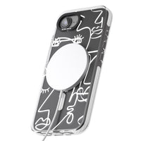 Abstract Line Art White Clear