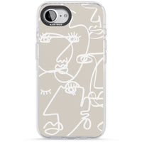 Abstract Line Art White Beige