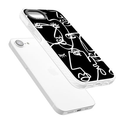 Art abstrait au trait blanc et noir