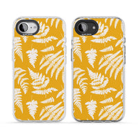 Motif fougère sur fond jaune