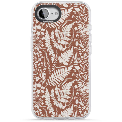 Fleurs sauvages et fougères sur terre cuite