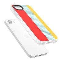 Grille abstraite rouge, bleue, jaune