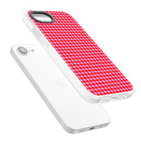 Pied-de-poule rose fluo et rouge