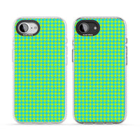 Neon Lime & Turquoise Houndstooth