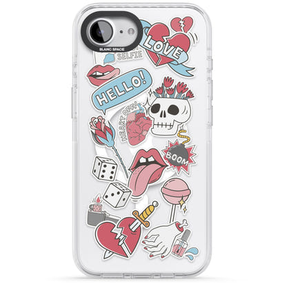 Autocollants Crâne et Fleurs