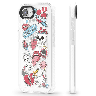 Autocollants Crâne et Fleurs