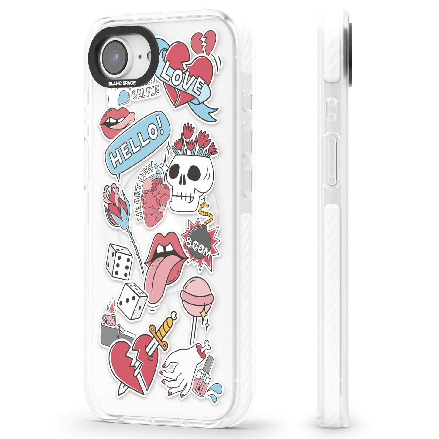 Autocollants Crâne et Fleurs