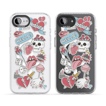 Autocollants Crâne et Fleurs