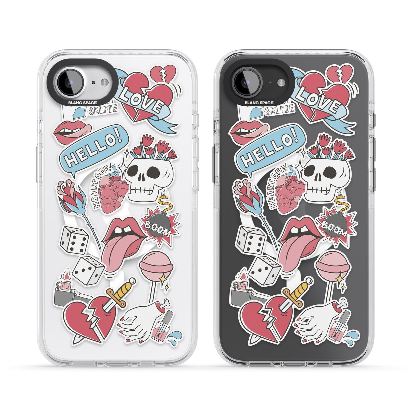 Autocollants Crâne et Fleurs