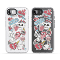 Autocollants Crâne et Fleurs