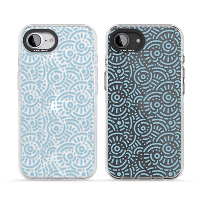 Motif rétro bleu clair