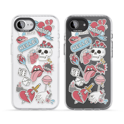 Autocollants Crâne et Fleurs