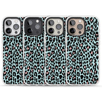 Leopardenmuster in Pastellblau und Rosa