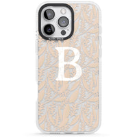Monogramme personnalisé, motif floral abstrait subtil.