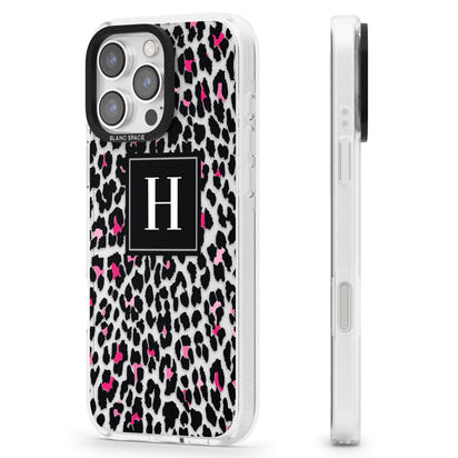 Personalised Clear Pink Leopard Monogram