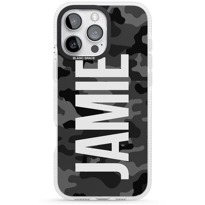 Personalised Black Camo Name Vertical