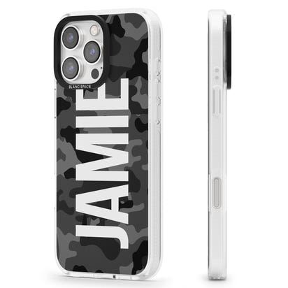Personalised Black Camo Name Vertical