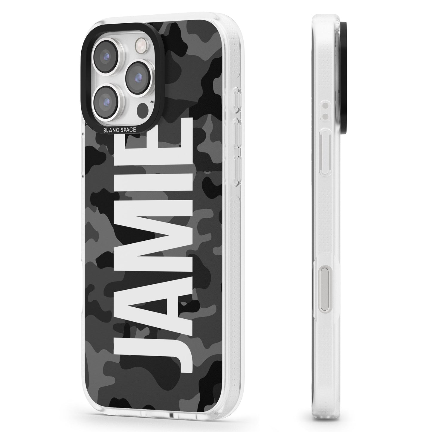Personalised Black Camo Name Vertical