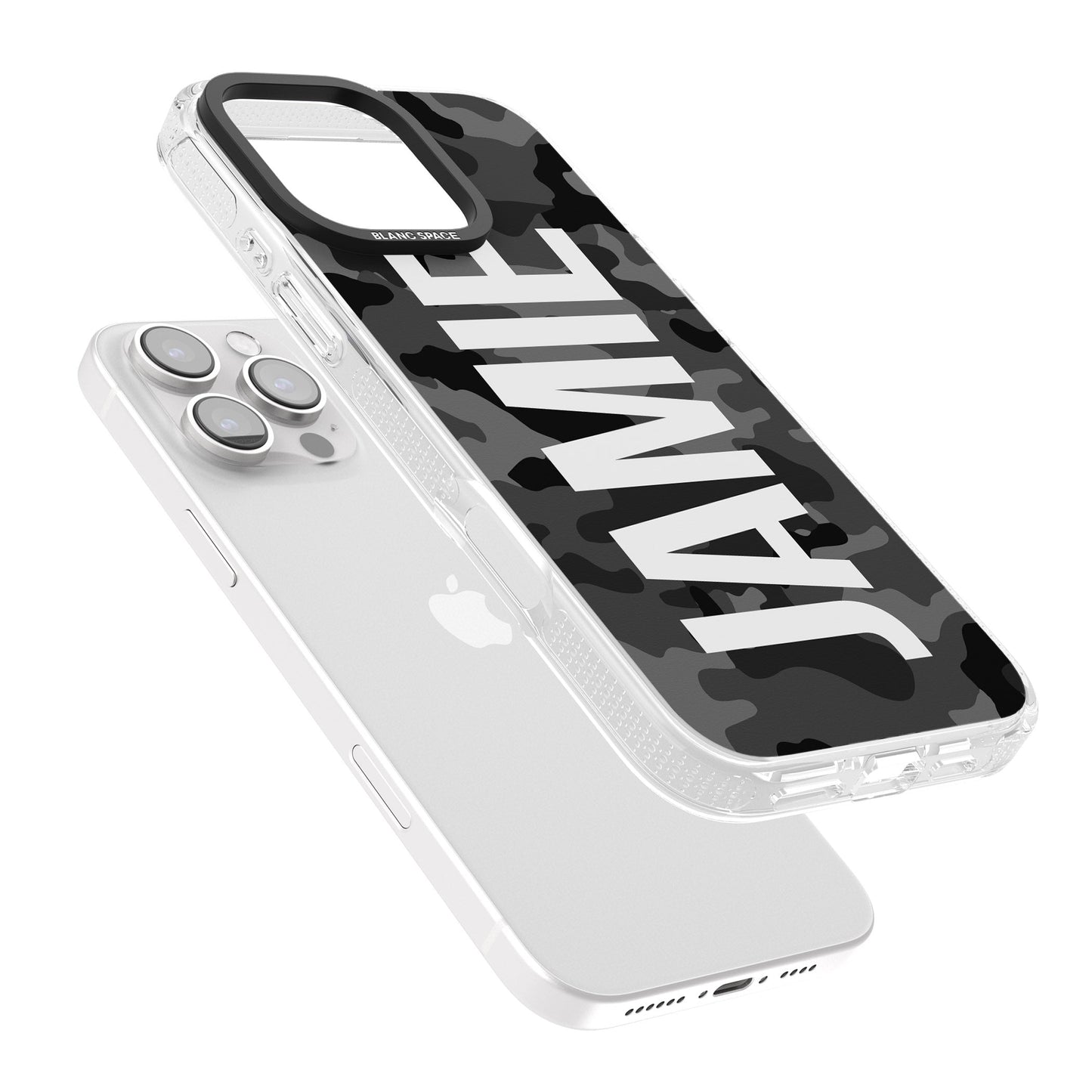 Personalised Black Camo Name Vertical