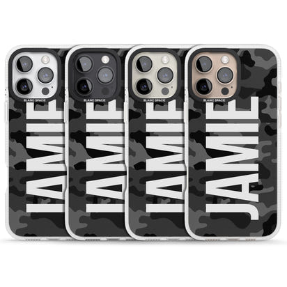 Personalised Black Camo Name Vertical