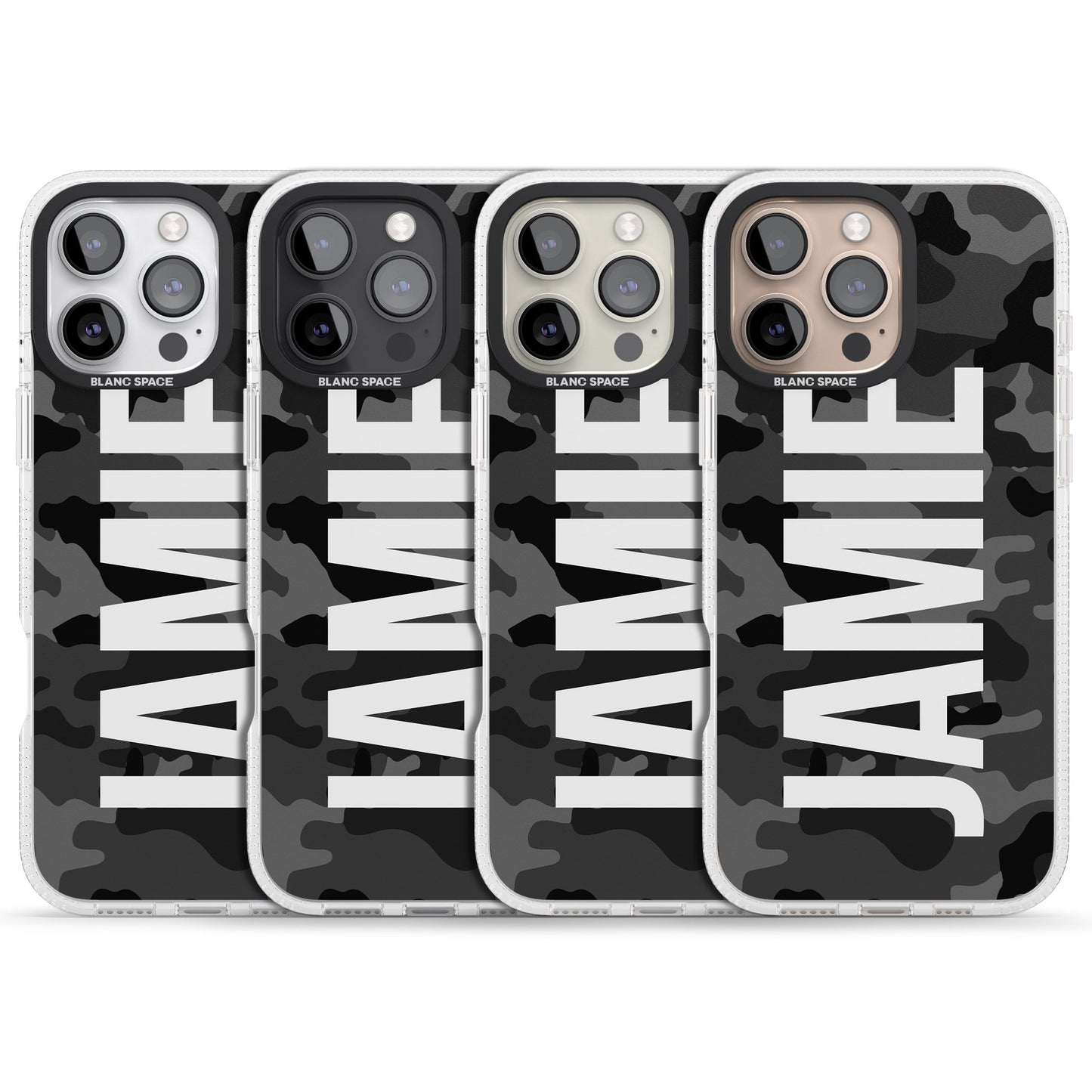 Personalised Black Camo Name Vertical