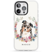 Personalised Australian Shepherd Floral Portrait