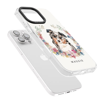 Personalised Australian Shepherd Floral Portrait