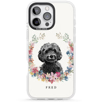 Personalised Black Cockapoo Floral Portrait