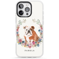 Personalised English Bulldog Floral Portrait