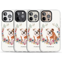 Personalised English Bulldog Floral Portrait