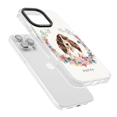 Personalised Cocker Spaniel Floral Portrait