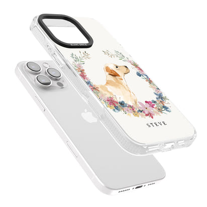 Personalised Yellow Labrador Floral Portrait