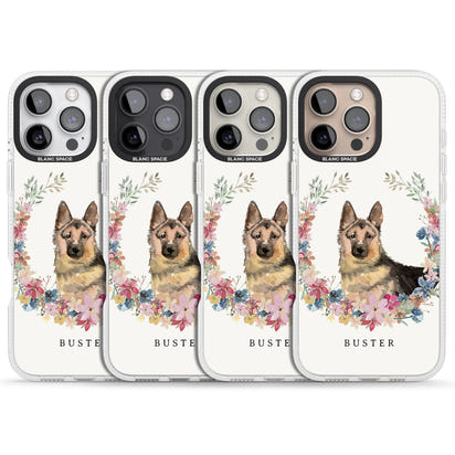 Personalised German Shepherd Floral Portrait