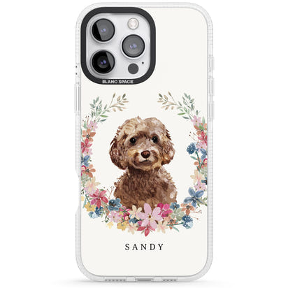 Personalised Brown Cockapoo Floral Portrait