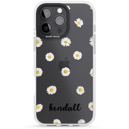 Personalised White Daisies & Cursive