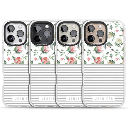 Personalised Light Floral Pattern & Stripes