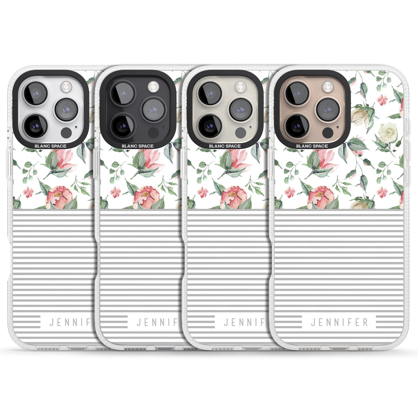 Personalised Light Floral Pattern & Stripes