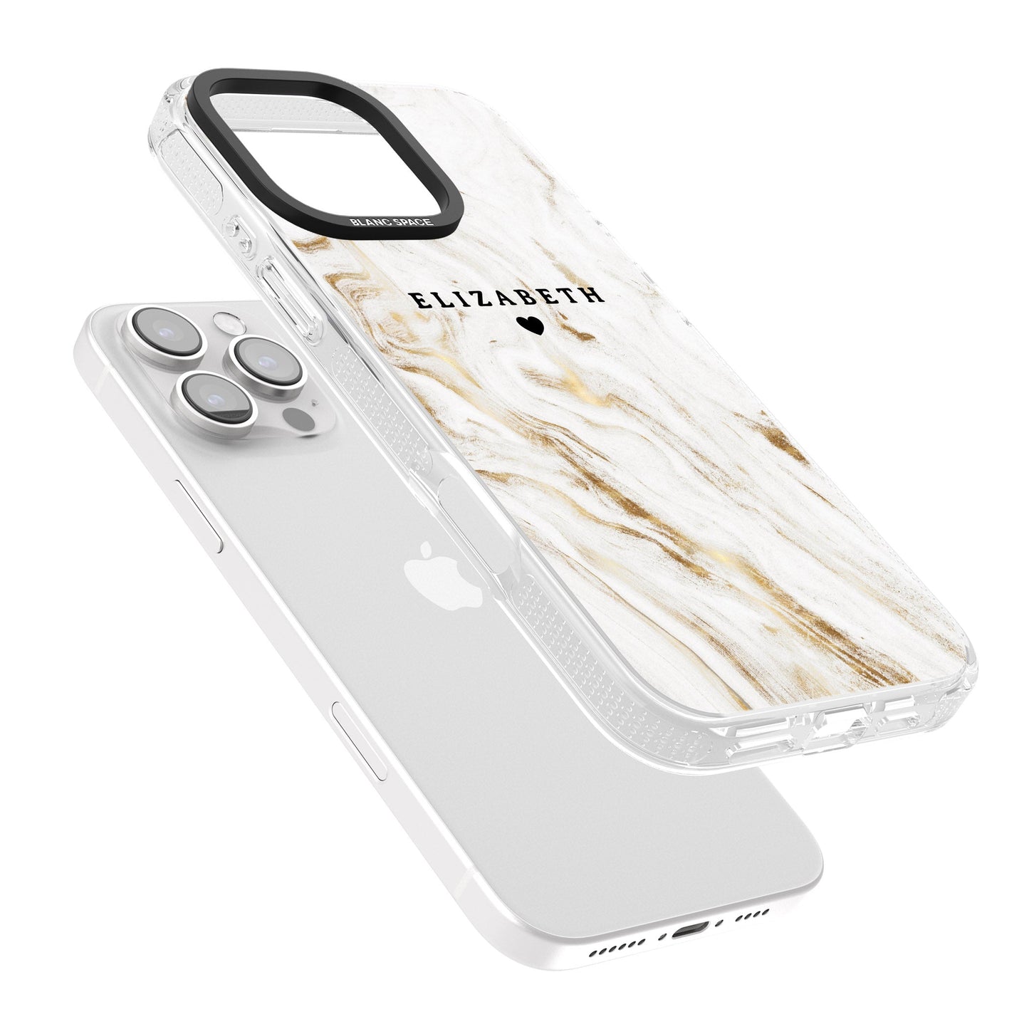 Personalised White & Gold Swirl Marble