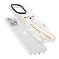 Personalised White & Gold Swirl Marble