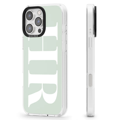 Lettres personnalisées blanches et vert d'eau