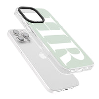 Lettres personnalisées blanches et vert d'eau